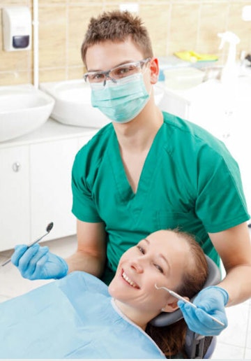 Patient having dental check up